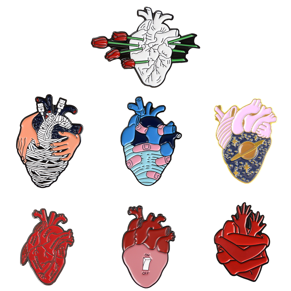 Medical Label - Anatomical Heart Enamel Pin Brooch Medical