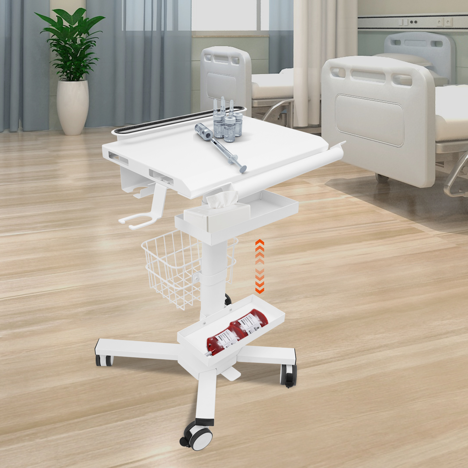Medical Lab Furniture - Medical Cart, Spacious Work Tabletop Pneumatic