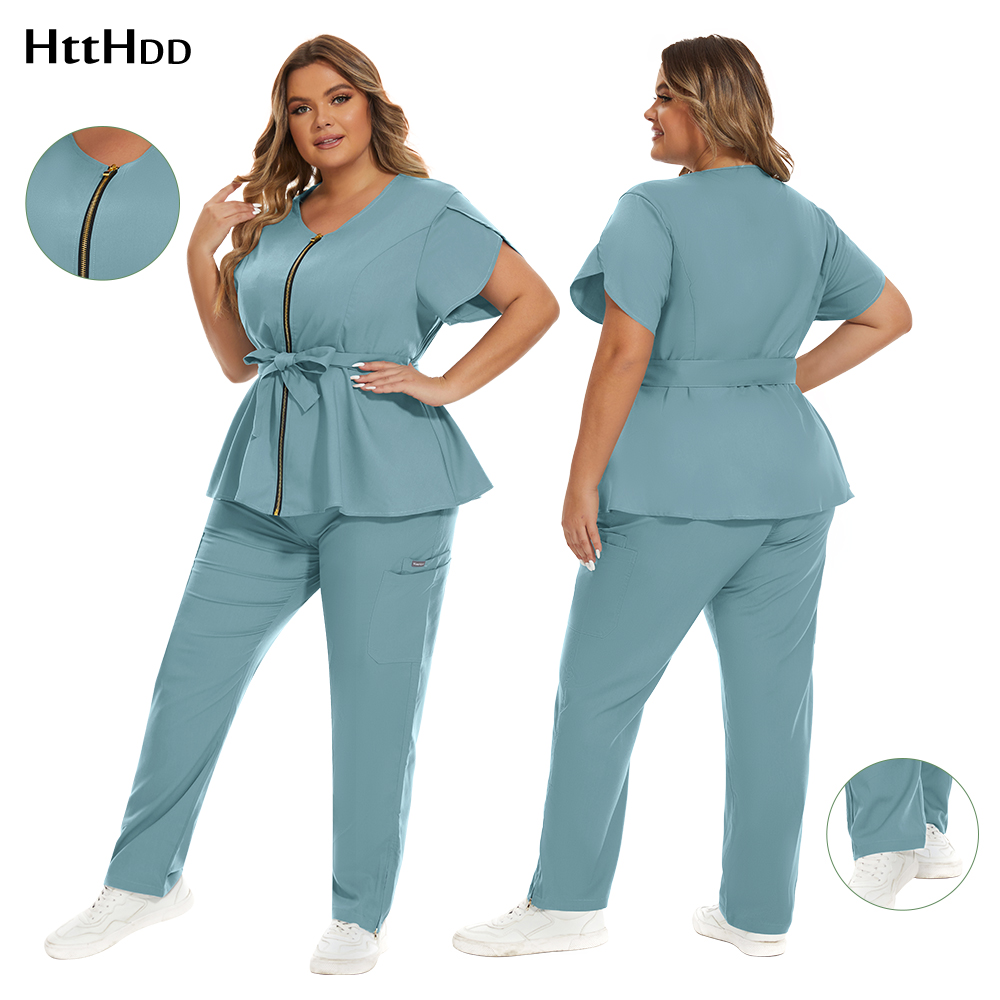 Medical Lab Coat - Spa Uniform Womens Manicurist Beautician Red
