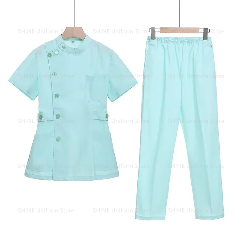 Pink Short Scrubs Set Nurse Do - đánh giá và giá Medical Lab Coats