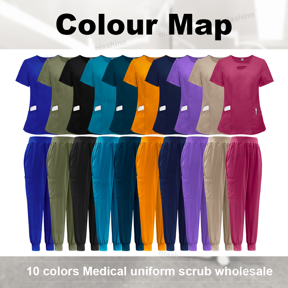 Multicolour Elastic Scrubs Sui - đánh giá và giá Medical Lab Gown