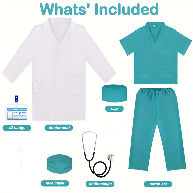 7PCS Kids Doctor Nurse Cosplay - đánh giá và giá Medical Lab Coat