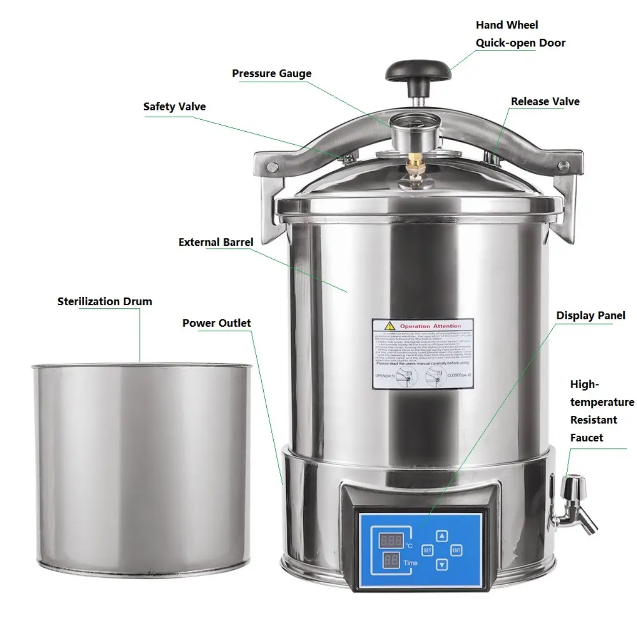 24L Portable Autoclave with Di - đánh giá và giá Medical Lab Furniture