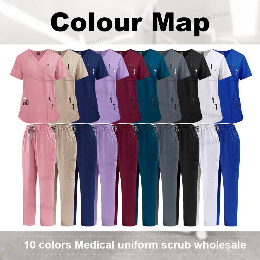 Multicolor Scrubs Uniform Wome - đánh giá và giá Medical Lab Coat