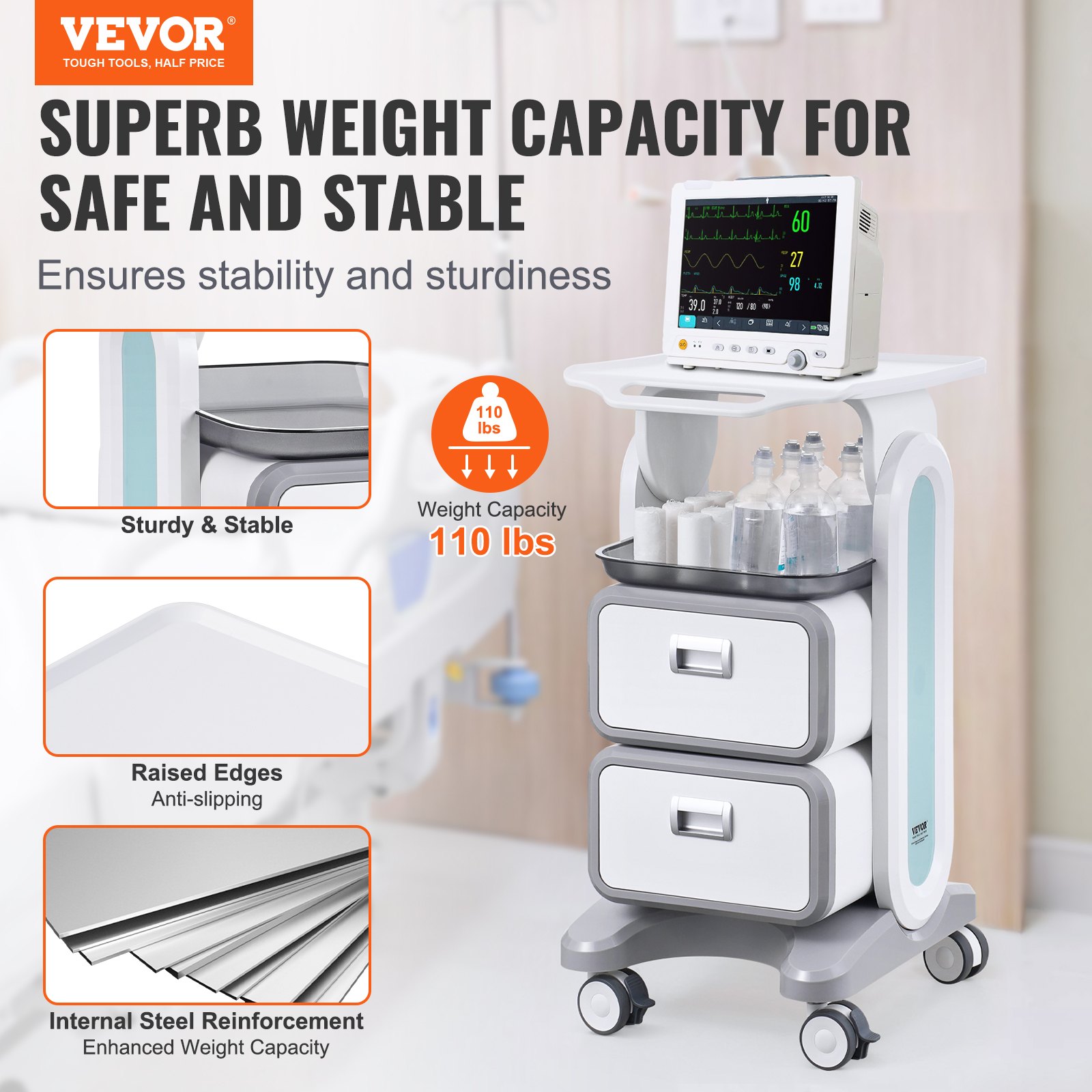 3 Tiers Lab Carts Mobile Medic - đánh giá và giá Medical Labs