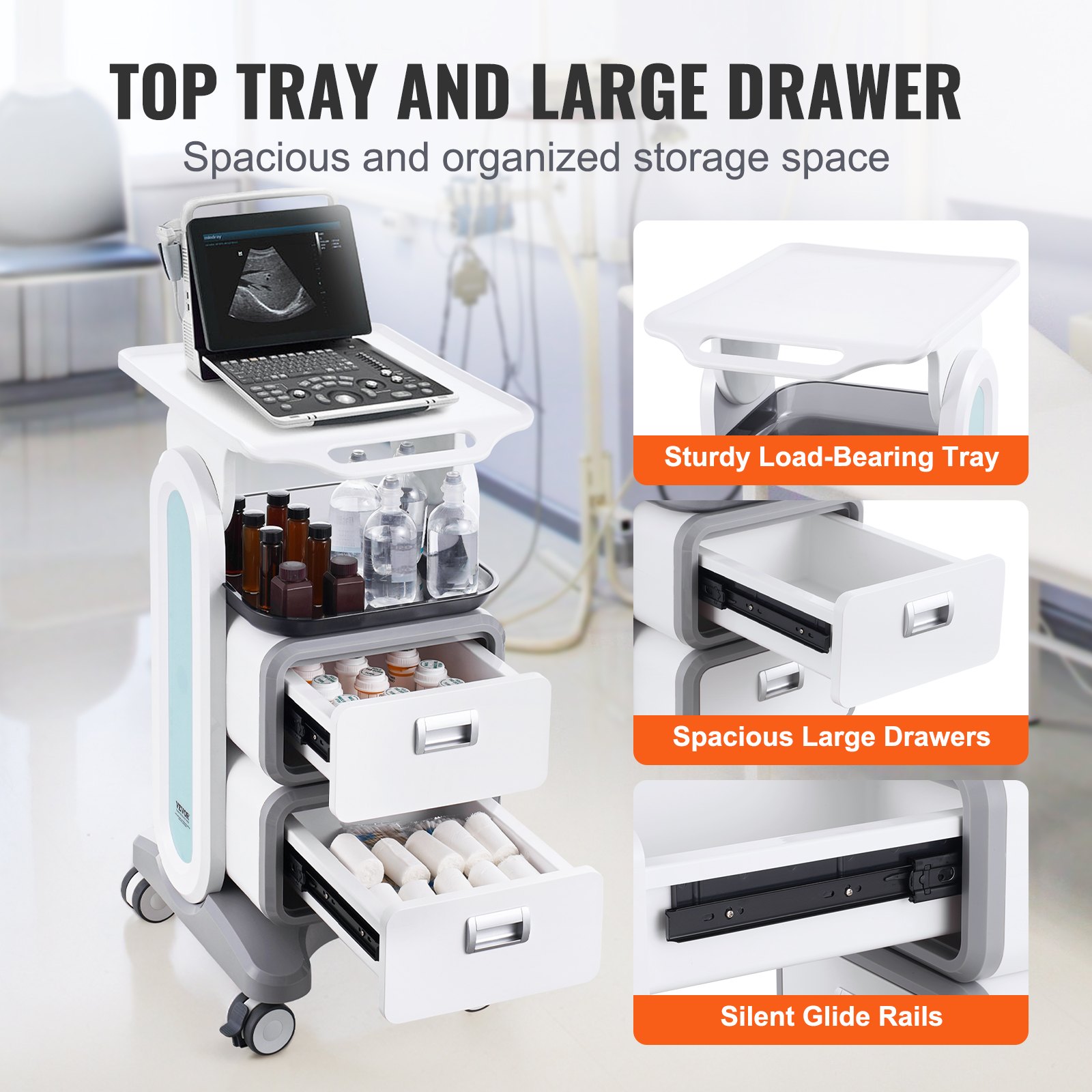 3 Tiers Lab Carts Mobile Medic - đánh giá và giá Medical Labs