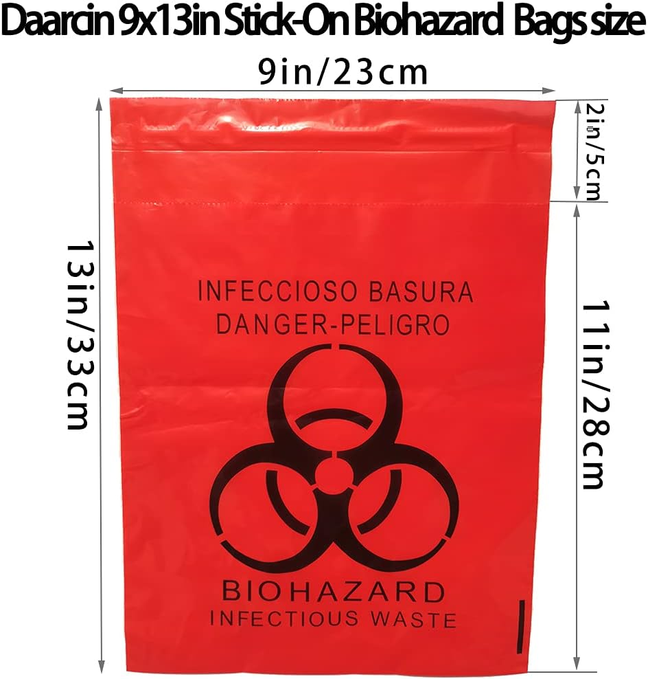 100pcs 9x13in Stick-On Red Bio - đánh giá và giá Medical Label