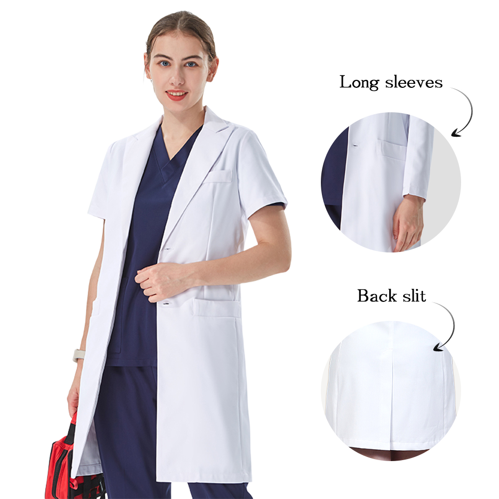 Thoughtful Lapel Collar White  - đánh giá và giá Medical Lab Coat
