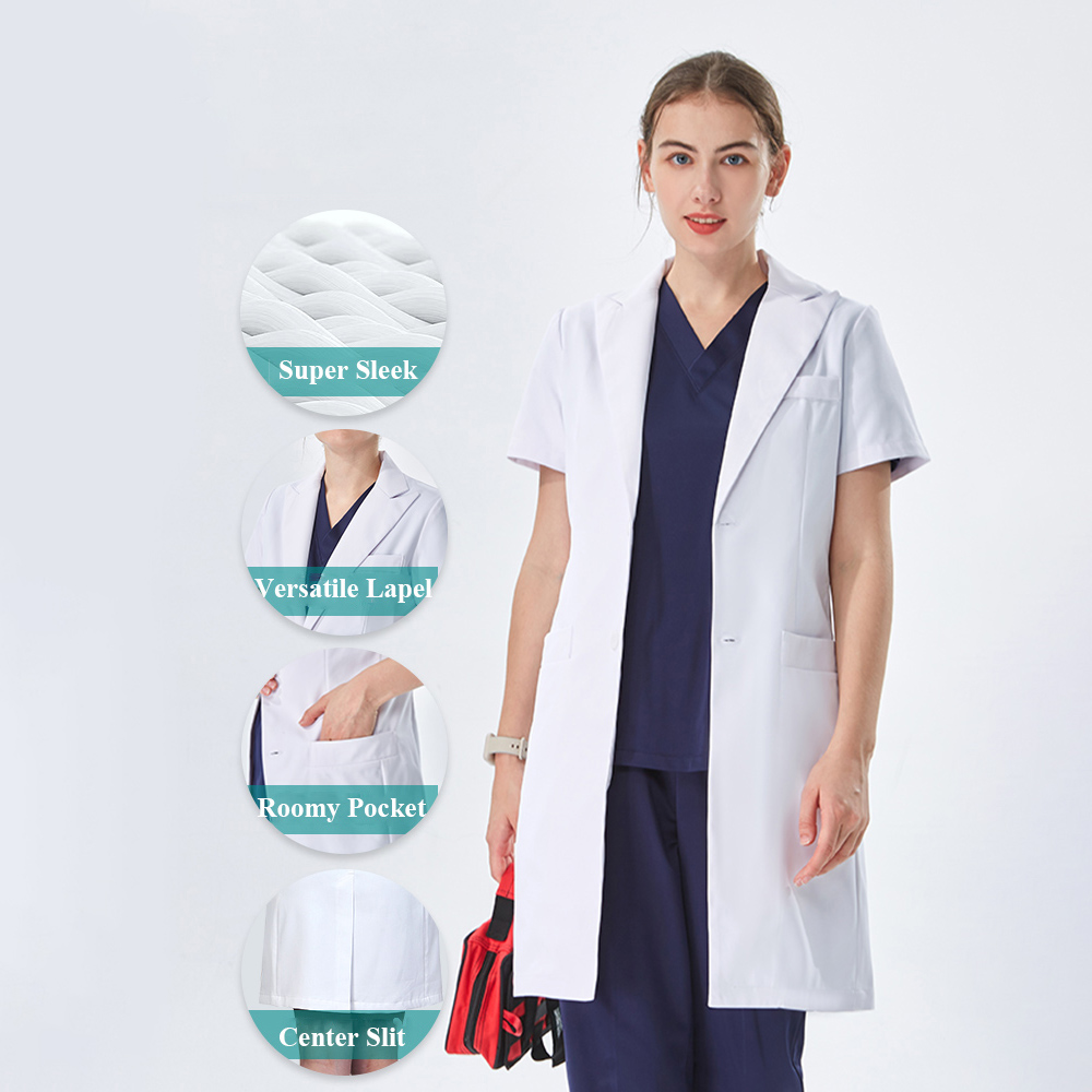 Thoughtful Lapel Collar White  - đánh giá và giá Medical Lab Coat
